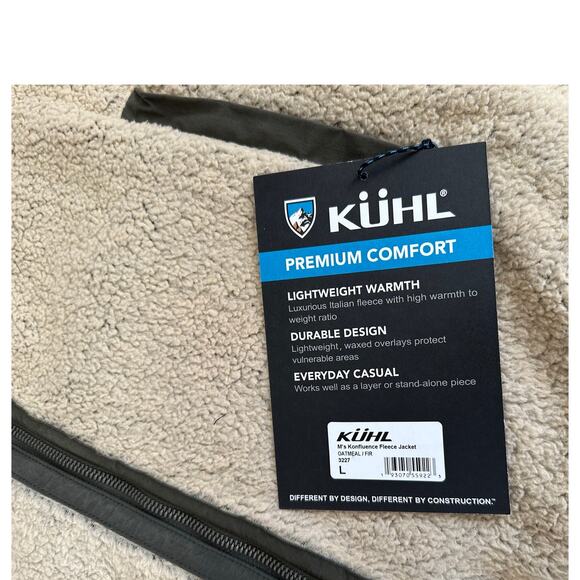 NEW Kuhl Konfluence Fleece Jacket Mens Large Oatmeal Full Zip NWT - Picture 6 of 9